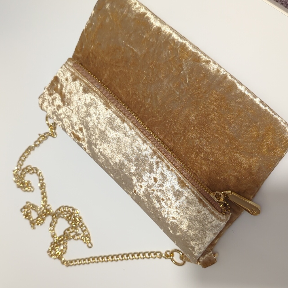 Gold Crushed Velvet Purse